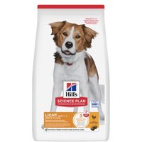 Hill's Science Plan Trockenfutter Hund, Light, Medium Adult, mit Huhn 2x14 kg