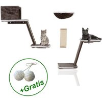 Rohrschneider Katzen Kletterwand 8-teilig mit Gratis-Spielballset