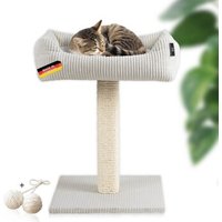 Rohrschneider ® Katzenbaum Wolly mit kuscheligem Katzenbett, waschbarer Kissenbezug beige