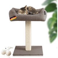 Rohrschneider ® Katzenbaum Wolly mit kuscheligem Katzenbett, waschbarer Kissenbezug taupe