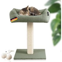 Rohrschneider ® Katzenbaum Wolly mit kuscheligem Katzenbett, waschbarer Kissenbezug grün