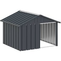 VidaXL Hundehütte Verzinkter Stahl Hundezwinger Hundekäfig anthrazit 1,165 m, 1,03 m, 81,5 cm