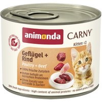 animonda Carny Nassfutter Katze Kitten Geflügel und Rind 24x200 g