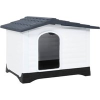 VidaXL Hundehütte aus Polypropylen grau 90 cm, 68 cm, 66 cm