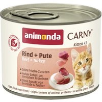 animonda Carny Nassfutter Katze Kitten Pute und Rind 24x200 g