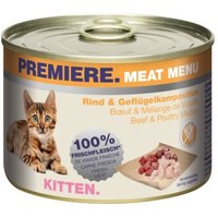 PREMIERE Meat Menu Nassfutter Kitten Rind und Geflügelkomposition 24x200 g