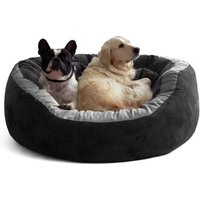 Tierlando LANA Hundebett Hundesofa M L XL Velours MEGA DICK SUPERWEICH schwarz 1 m, 30 cm, 90 cm