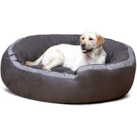 Tierlando LANA Hundebett Hundesofa M L XL Velours MEGA DICK SUPERWEICH schwarz/ graphit 1 m, 30 cm, 90 cm