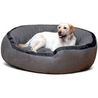Tierlando LANA Hundebett Hundesofa M L XL Velours MEGA DICK SUPERWEICH grau/ grau 1 m, 30 cm, 90 cm