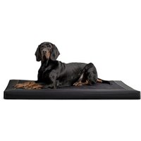 Tierlando CARLOS Velours-Kunstleder Hundematratze schwarz 1,2 m, 6 cm, 90 cm