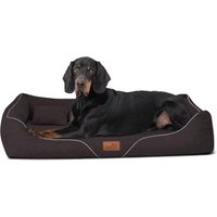 Tierlando WILLIAM Couture - Orthopädisches Hundebett braun 1,1 m, 22 cm, 85 cm