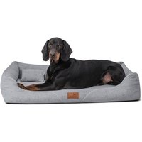 Tierlando WILLIAM Couture - Orthopädisches Hundebett schwarz/ graphit 1,1 m, 22 cm, 85 cm