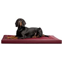 Tierlando CARLOS Velours-Kunstleder Hundematratze dunkelrot 1,2 m, 6 cm, 90 cm