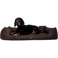 Tierlando GOOFY - Orthopädisches Hundebett aus Polyester inkl. Matratzenschoner braun 1,1 m, 22 cm, 90 cm