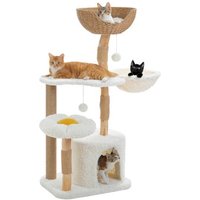 Pawz Road Moderner Katzenbaum aus Rattan und Naturholz, 120 cm