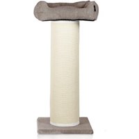 Rohrschneider ® XXL Kratzbaum, Cord-Bezug, tauschbare Kratzmatte, Bett waschbar