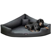 Tierlando TRIVIA - Orthopädisches Eckhundebett schwarz/ graphit 1 m, 25 cm, 1 m