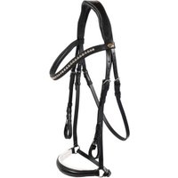 Hans Melzer Horse Equipment Hans Melzer Trense Valluhn schwarz/silber hannoversches Reithalfter weiß unterlegt WB (Warmblut)