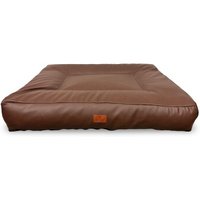 Petliving orthopädisches Hundebett Anna XXL aus Kunstleder 120 x 100 cm braun