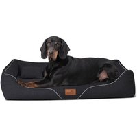Tierlando WILLIAM Couture - Orthopädisches Hundebett schwarz 1,3 m, 22 cm, 1 m