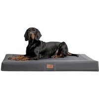 Tierlando ® OSCAR VISCO Orthopädische Hundematratze Kunstleder Velours Hundebett schwarz/ graphit 1 m, 11 cm, 80 cm