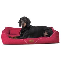 Tierlando WILLIAM Couture - Orthopädisches Hundebett dunkelrot 1,3 m, 22 cm, 1 m