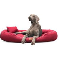 Tierlando TIFFANY Couture - Orthopädisches Hundebett dunkelrot 1,45 m, 20 cm, 1,05 m