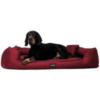 Tierlando GOOFY - Orthopädisches Hundebett aus Polyester inkl. Matratzenschoner dunkelrot 1,3 m, 25 cm, 1 m