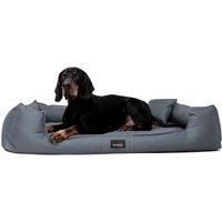 Tierlando GOOFY - Orthopädisches Hundebett aus Polyester inkl. Matratzenschoner grau/ grau 1,3 m, 25 cm, 1 m