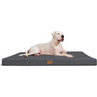 Tierlando OSCAR VISCO - Orthopädische Hundematte Matratze aus Kunstleder schwarz/ graphit 1 m, 11 cm, 80 cm