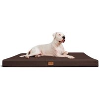 Tierlando OSCAR VISCO - Orthopädische Hundematte Matratze aus Kunstleder braun 1 m, 11 cm, 80 cm