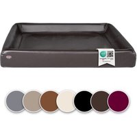 SABRO Hundebett KUDDE Kunstleder dunkelbraun 70 cm, 85 cm