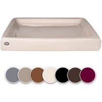 SABRO Hundebett KUDDE Kunstleder beige 70 cm, 85 cm