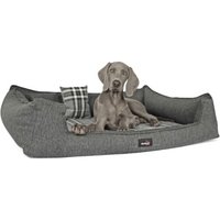Tierlando SCOTCH VISCO - Orthopädisches Hundebett mit 2-in-1-Bezug schwarz/ graphit 1,3 m, 25 cm, 1 m