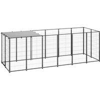 VidaXL Hundezwinger schwarz 3,3 m, 1,1 m, 1,1 m