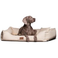 Tierlando MADDOX KOMFORT Hundebett Hundesofa Kunstleder S - XXL creme 1,5 m, 25 cm, 1 m