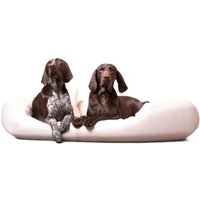 Tierlando ® Orthopädisches Hundebett SAMMY | Pflegeleichtes Kunstleder | L-XXXXL creme 1,4 m, 30 cm, 1,05 m