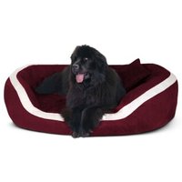 Tierlando ® PEPPER Orthopädisches Hundebett Hundesofa L XL XXL Velours MEGA DICK & WEICH dunkelrot 1,1 m, 30 cm, 85 cm