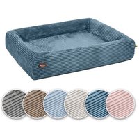 SABRO Hundebett KUDDE Cord azurblau 80 cm, 1 m