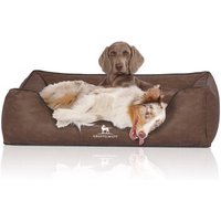 Knuffelwuff Hundebett Scottsdale aus Kunstleder braun XXXL