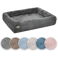 SABRO Hundebett KUDDE Cord dunkelgrau 80 cm, 1 m