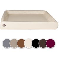 SABRO Hundebett KUDDE Kunstleder creme/ beige 80 cm, 1 m