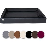 SABRO Hundebett KUDDE Kunstleder schwarz 80 cm, 1 m