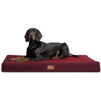 Tierlando ® OSCAR VISCO Orthopädische Hundematratze Kunstleder Velours Hundebett dunkelrot 1,2 m, 11 cm, 90 cm