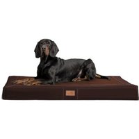 Tierlando ® OSCAR VISCO Orthopädische Hundematratze Kunstleder Velours Hundebett braun 1,2 m, 11 cm, 90 cm
