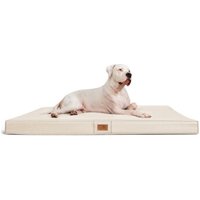 Tierlando OSCAR VISCO - Orthopädische Hundematte Matratze aus Kunstleder creme 1,2 m, 11 cm, 90 cm