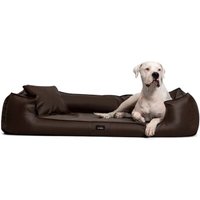 Tierlando GOOFY Kunstleder - Orthopädisches Hundebett >>inkl. Matratzenschoner