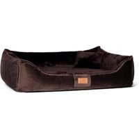 Tierlando FLOYD - Ultraweiches orthopädisches Hundebett High-Tech-Velours und Plüsch VISCO braun 1,2 m, 25 cm, 85 cm