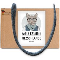 Kater Kasimir XL Filzschlange (handgerollt, ca. 50cm) aus echtem Wollfilz in GRAU