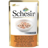Schesir Adult 12x85g Thunfisch und Huhn mit Garnelen